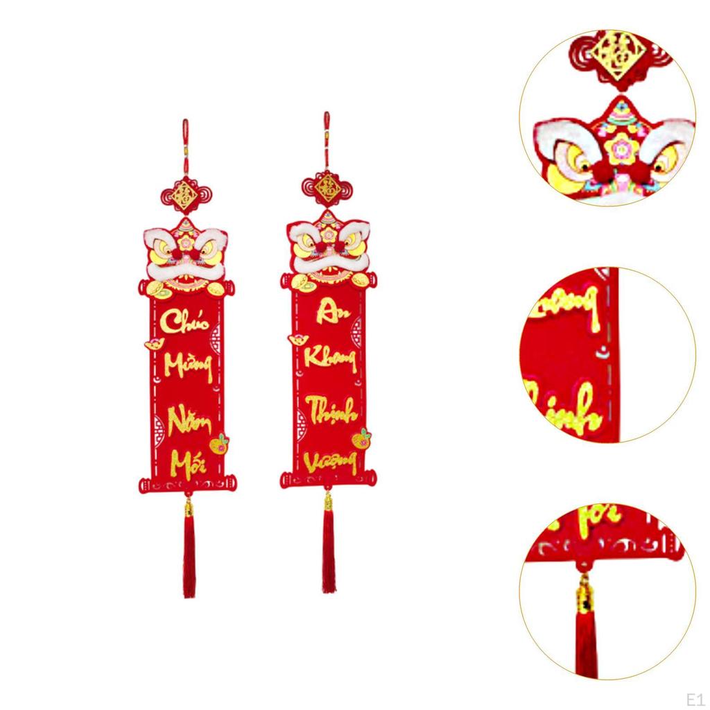 Vietnamese Year Red Hanging Couplets Blessing Pendant Decorative Photo Props Ornament Door Sign