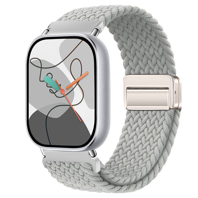 Для Redmi Watch 6/5/4 XiaoMi Mi Band 8 Pro Магнитный плетеный нейлоновый ремешок с быстросъемными креплениями, регулируемый, дышащий, спортивный браслет