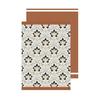 Torchons - Lot De 2 - 50 X 70 Cm - 100% Coton Absorbant - Marron Décoratif
