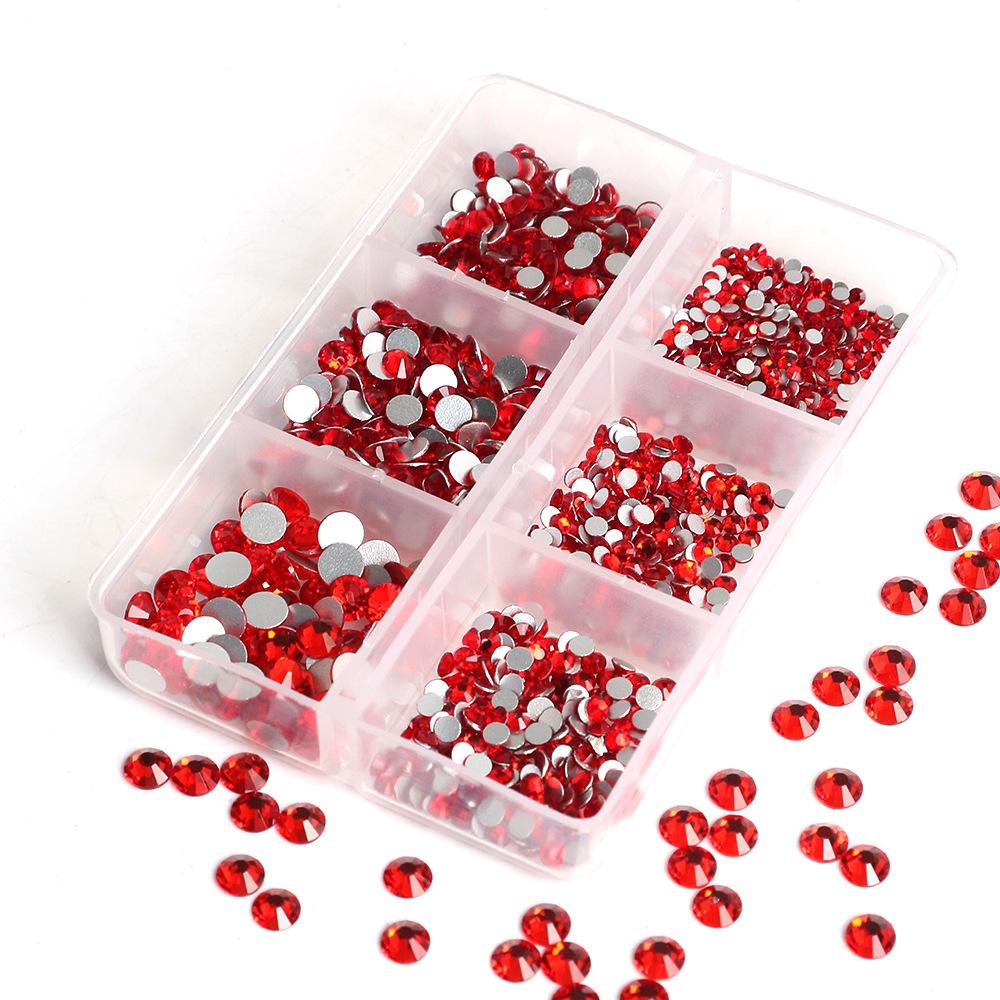 Украшения для ногтей 6 сеток стеклянные кристаллы стразы белого цвета смешанные супер вспышка плоское дно бриллиант цветной дизайн ногтей бриллиант