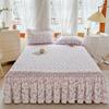 Небольшое цветочное покрывало в пасторальном стиле, белое кружевное хлопковое покрывало на кровать, комплект из трех предметов, домашний толстый стеганый противоскользящий чехол на кровать