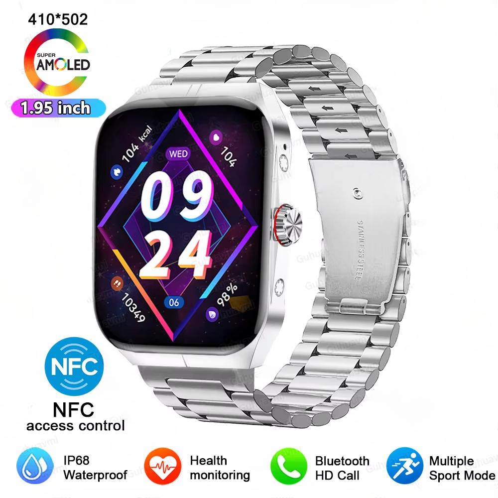 2025 Новые умные часы с NFC AMOLED-экран Всегда показывает время Bluetooth-звонок Серия 9 Часы Пользовательский циферблат Мужские Спортивные Здоровье Женские Смарт-часы