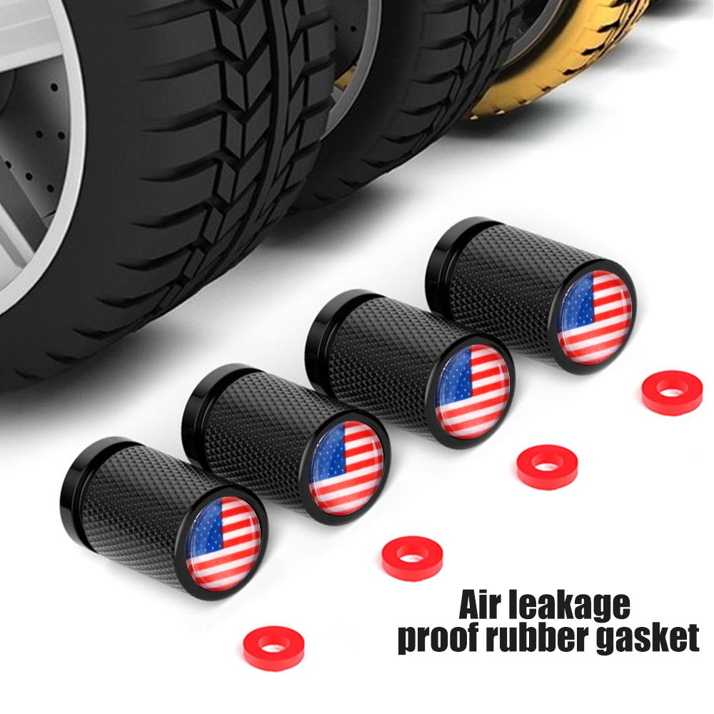 4Pcs America National Flag Car Valve Stem Caps, Universal Tire Valve Stem Caps for Cars, SUVs, Bike, Bicycle, Trucks,Motorcycles
