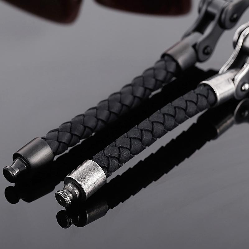 Винтажный браслет-цепочка из матовой нержавеющей стали 6 мм для мужчин и женщин, мужские кожаные браслеты в стиле рок-н-ролл, мужские украшения