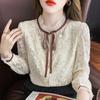 Lace Base Shirt for Women's Spring and Autumn Versatile Topversatile Temperament Plus Size Women's Clothing
