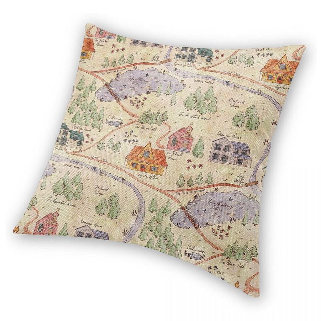 Anne Of Green Gables Avonlea Square Pillowcase Polyester Linen Velvet Creative Zip Decor Pillow Case Home Cushion Cover