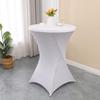Yousheng Cocktail Table Cover Solid Color Design High Elastic Oil-Proof Universal Fit Simple Installation Round High Top Table Cloth