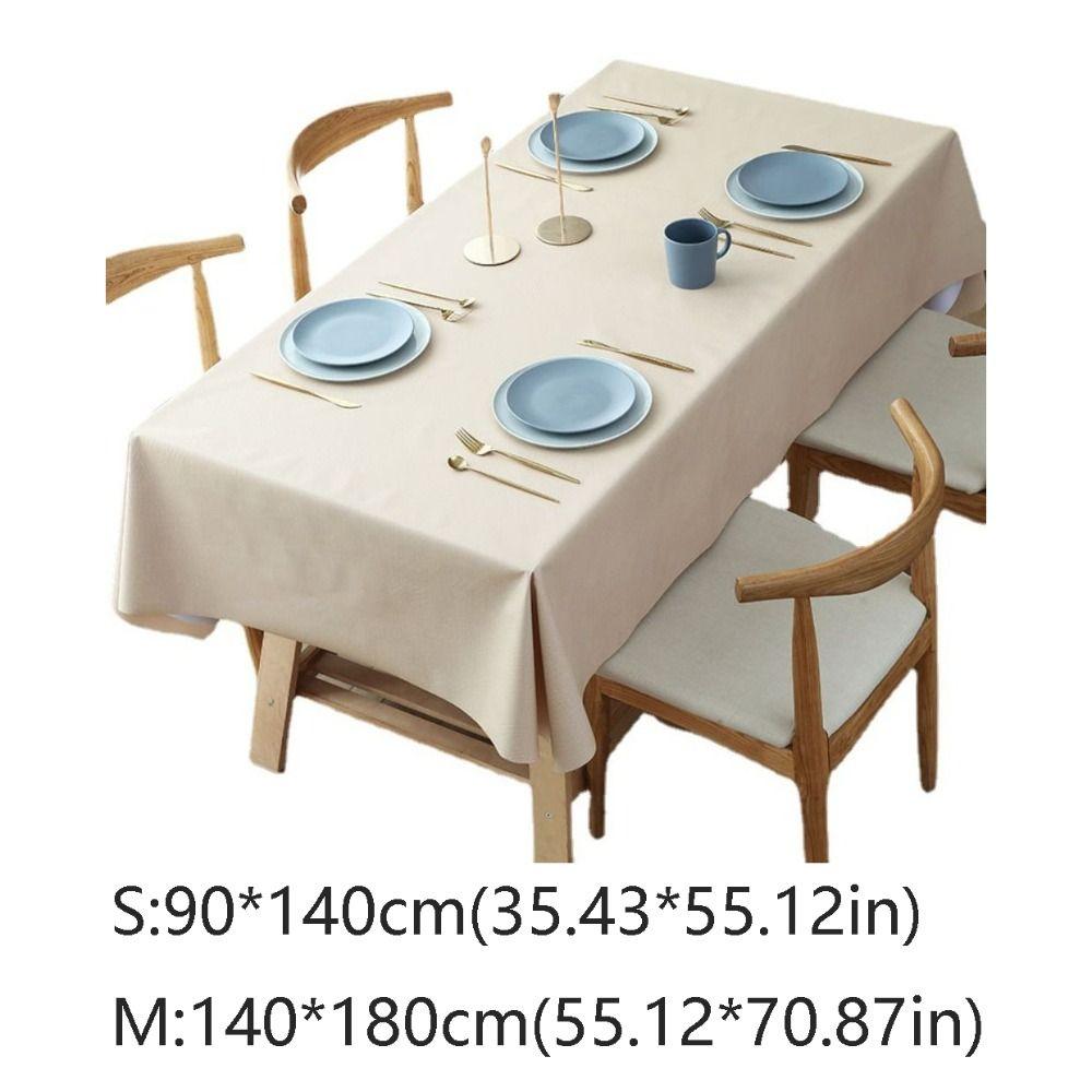 Simple PVC Tablecloth Oil Resistant Square Table Cover Waterproof Tablecloth Home Decor