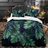 Green Leaves Tropical Duvet Cover Set Queen Bedding Set Full Queen Leaves Comforter Cover King Size 2/3Pcs Polyester Quilt Cover