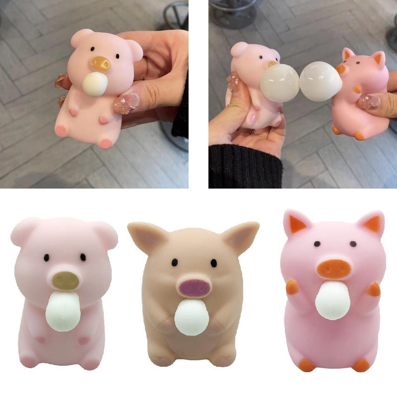 Милая маленькая свинка, игрушка-сквиши, снимайте стресс и расслабляйтесь с забавным пусканием пузырей!