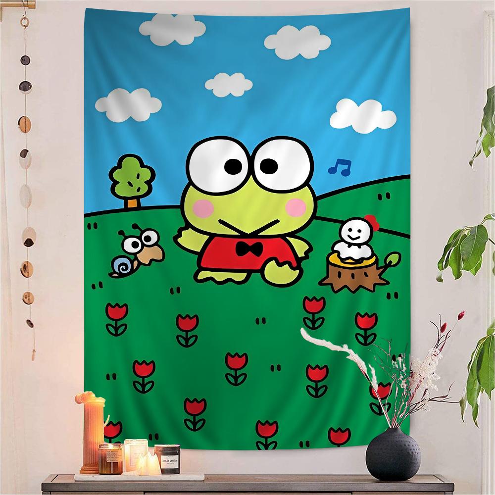 Cute Kero Kero Keroppi Cartoon Tapestry Bohemian Wall Tapestries Mandala Wall Hanging Sheets
