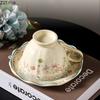 Classical Floral Edged Ceramic Cup&saucer Dining Table Coffee Mug Milk Tea Mugs Afternoon Tea Teacup Fruit Juice Container