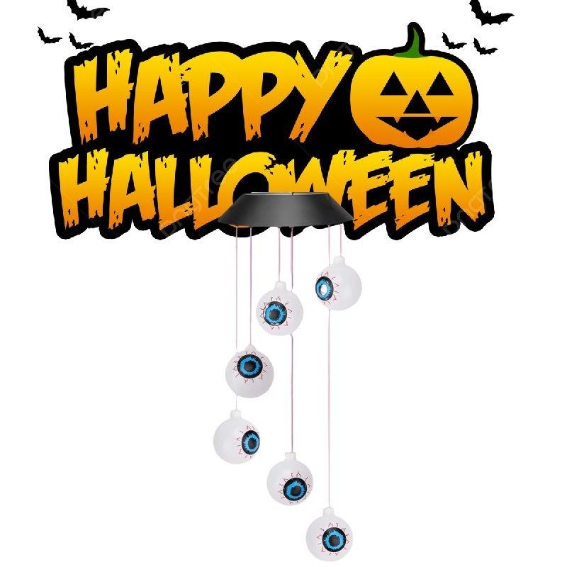 Enchanting Solar Led Wind Chime Light Featuring Pumpkin And Skull Ghost Eye For Outdoor Decor