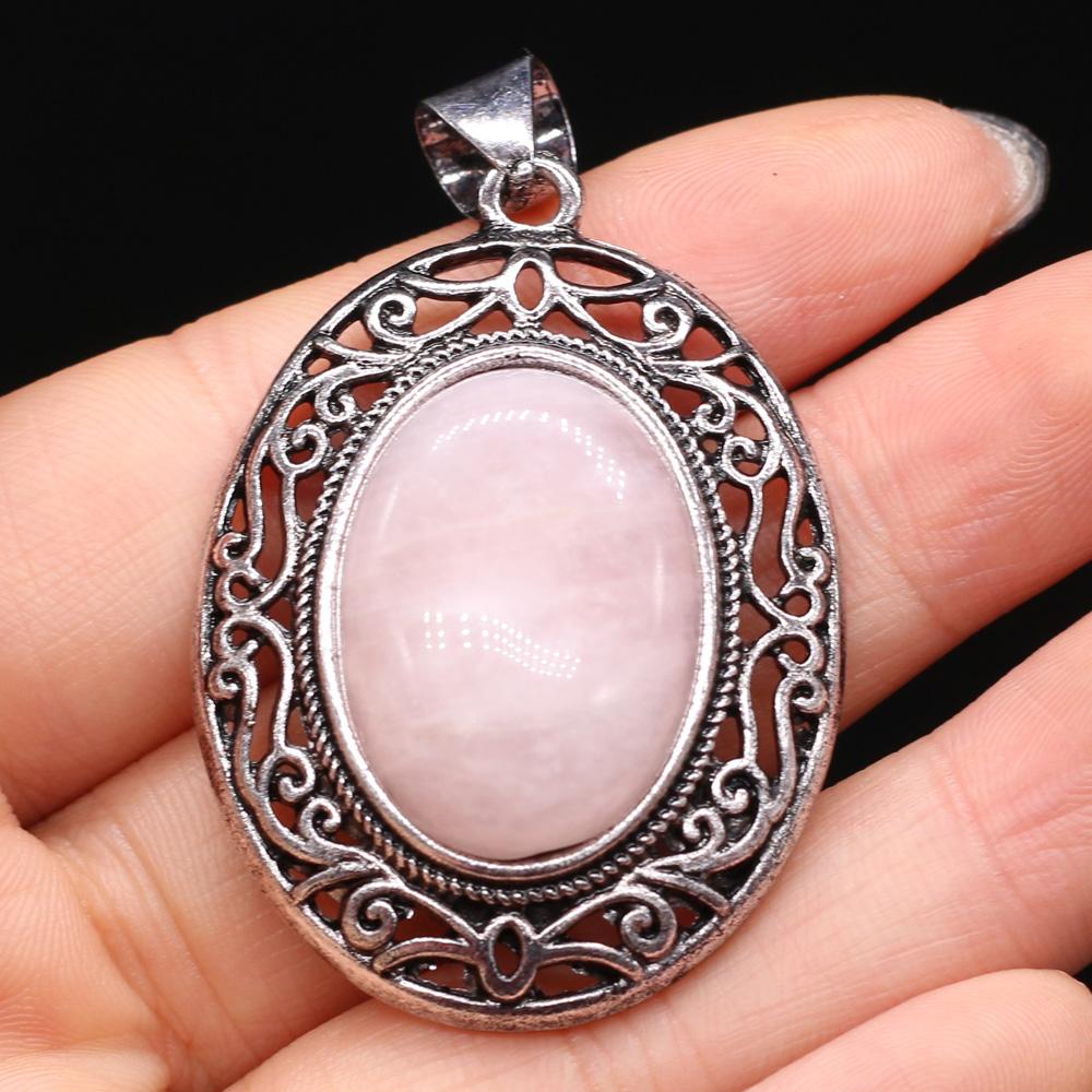 Кулон из натурального камня в форме яйца, полудрагоценный кружевной кулон для изготовления ювелирных изделий, ожерелье, браслет, аксессуар