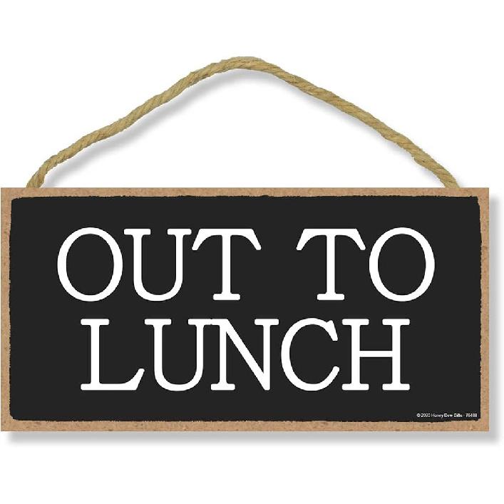 Honey Dew Gifts, Out of Office, Unavailable, In A Meeting, Away from Office Door Sign, Business Hanging Wood Sign, 10 Inch by 5 Inch, 76487