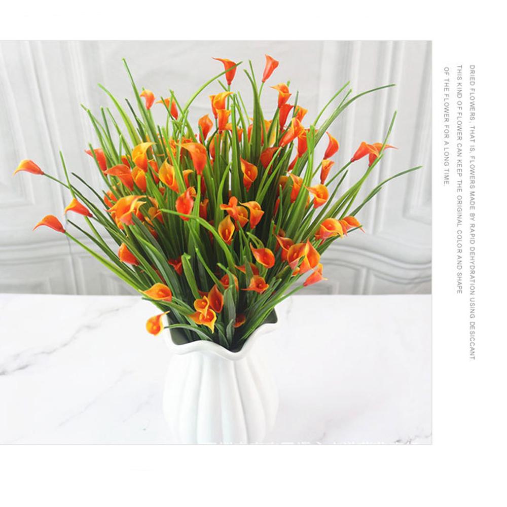 25 Heads/bouquet Mini Artificial Calla with Leaf Fake Lily Aquatic Plants Home Decoration Flower