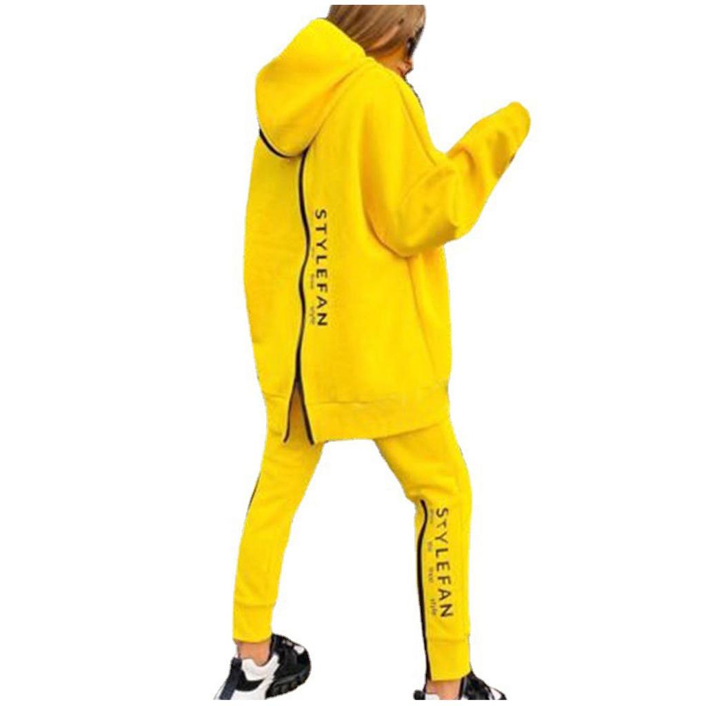 Модный женский спортивный свитер для отдыха, брюки, утолщенный свободный костюм с принтом