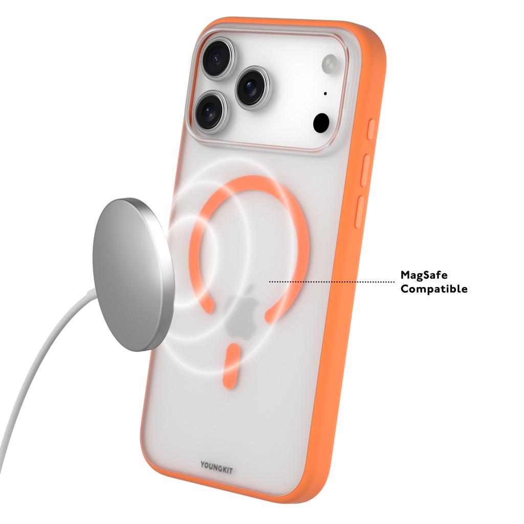 YOUNGKIT For iPhone 17 Pro Clear Case Compatible with MagSafe Shockproof TPU PC Phone Back Cover