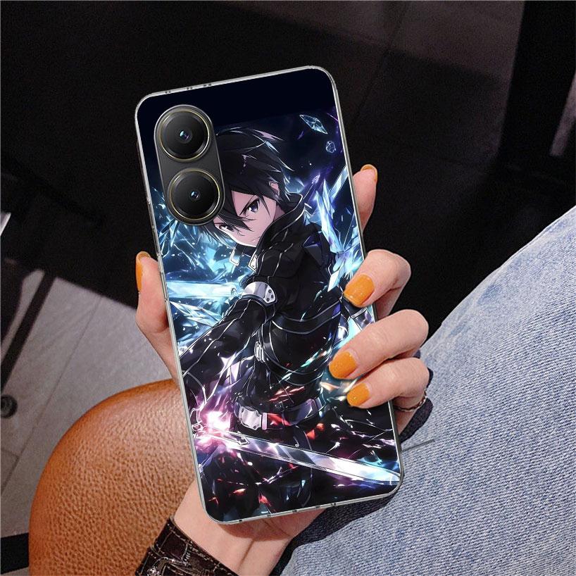 Чехол для телефона Sword Art Online Кирито для Xiaomi Poco X7 X6 X5 Pro F7 Ultra Redmi 15C 15 13C 13 12C 12 10 10A 10C 9 9A 9C 9T