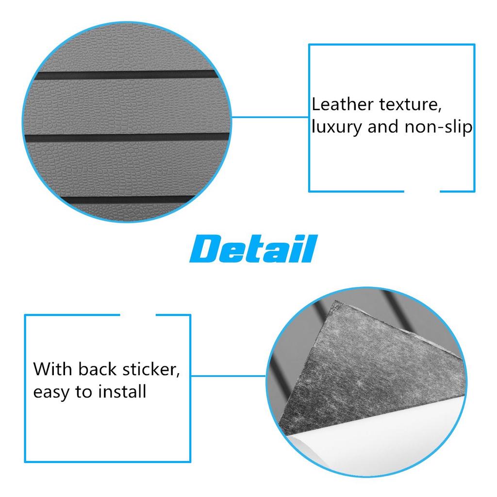 1Roll Self-Adhesive 2400x900x6mm Marine Flooring Faux Teak EVA Foam Boat Decking Sheet Accessories Floor Mat Decor Gray Carpet