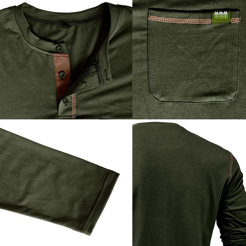 Мужские рубашки на пуговицах с длинными рукавами Хлопковые пуловеры Трикотажные футболки соответствующего цвета Пуговицы Круглый вырез Топы с нагрудными карманами Стильная повседневная мужская одежда