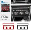 Для Seat Leon 2013 2014 2015 2016 2017 2018 LHD RHD Панель кнопок центрального кондиционера автомобиля Накладка Настоящая Мягкая Наклейка из Углеродного Волокна