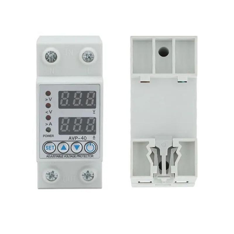 Универсальное реле напряжения 40А (Регулируемый порог напряжения/тока) Однофазный, автоматический сброс