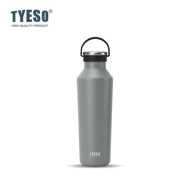 Tyeso Stainless Steel Vacuum Insulated Water Bottle Portable Durable Leak-Proof for Outdoor Sports Matte Finish Carry Handle