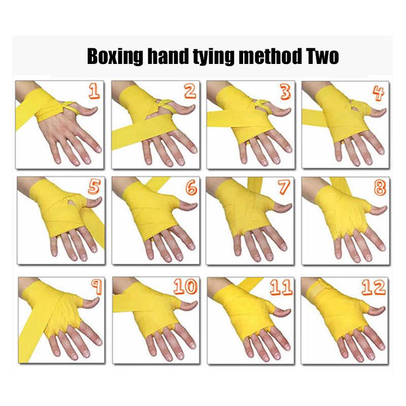 2 Rolls 2.5/3M Cotton Boxing Bandage Sports Strap Sanda Gauntlets MMA Hand Gloves Wraps Belt Wraps Bandage For Competition