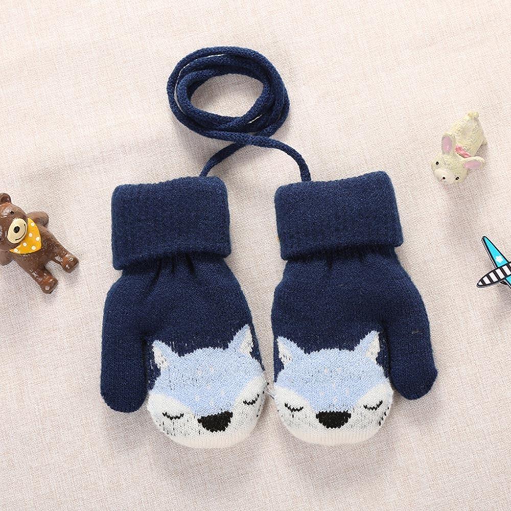 Children Plush Soft Thick Warm Cute Knitted Mittens Kids Gloves