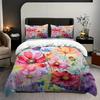 Watercolor Flower 3D Printed Quilt Cover Set Fresh Rustic Natural Style Duvet Cover Set Soft Comfortable Bedding Set Pillowcases