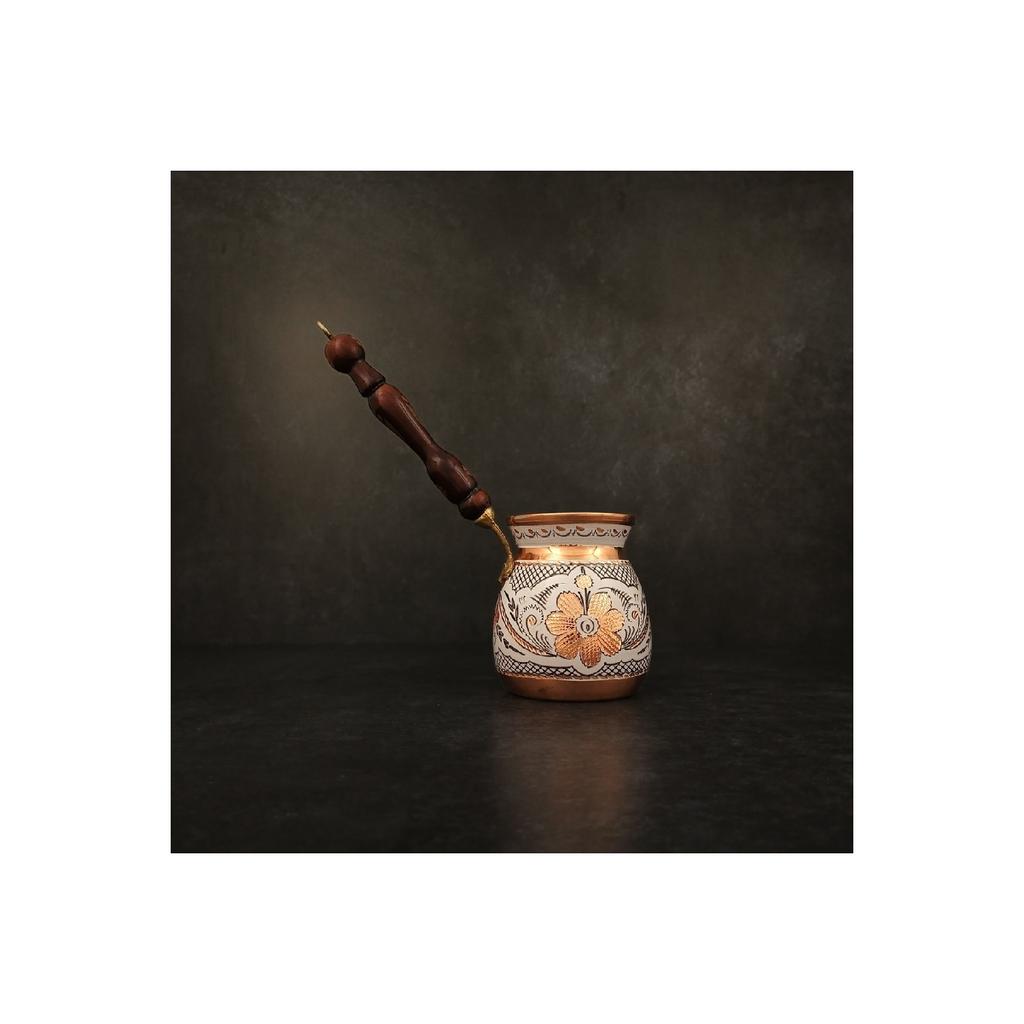 Толстый медный кофейник ручной работы с вышивкой на 6-7 человек