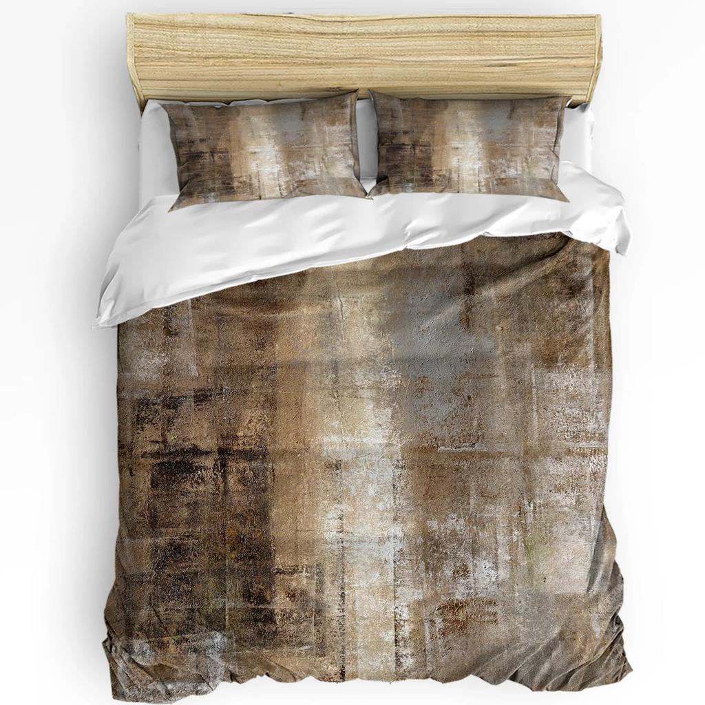 Коричневые арабские цветы Ретро Пододеяльник Комплект постельного белья Текстиль для дома Пододеяльник Наволочки Спальня Двуспальный комплект постельного белья Без простыни