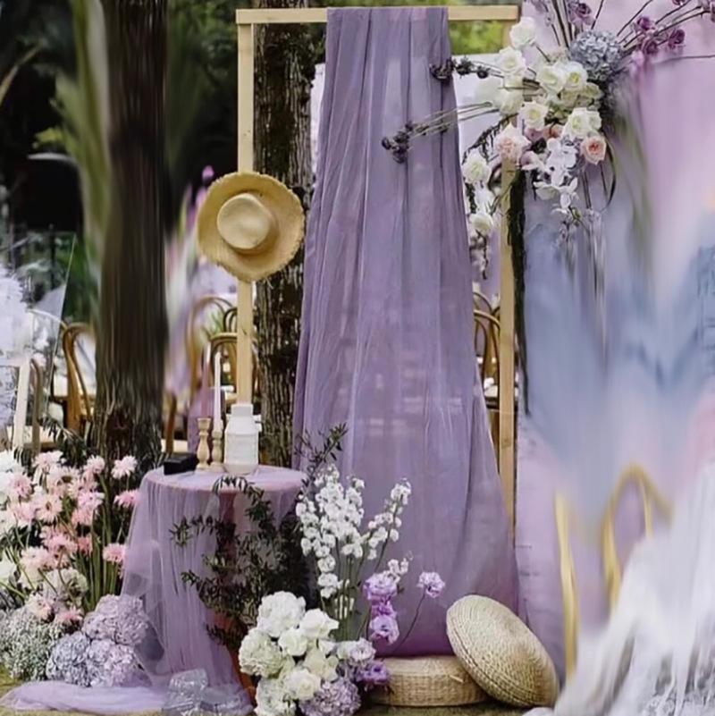 Светло-розовая марлевая занавеска с цветами сакуры с розовым нефритом и акцентами цвета розовой фасолевой пасты - швейцарская противомоскитная сетка для потолка салона красоты.