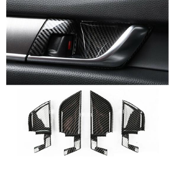 For Honda Accord 2018- 4x Carbon Fiber Car Inner Door Handle Bowl Cover Trim