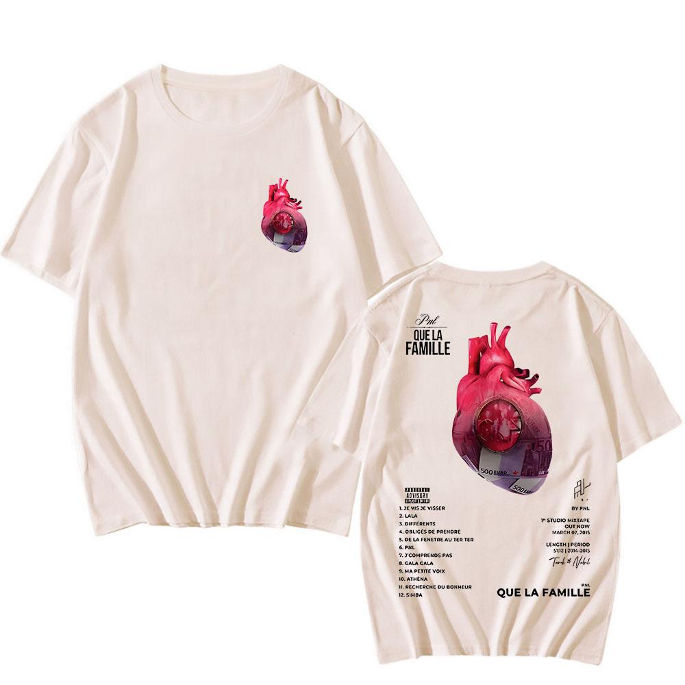 Футболка PNL Que La Famille с графическим принтом, модная повседневная футболка, унисекс, винтажная хлопковая футболка, панк, одежда с круглым вырезом