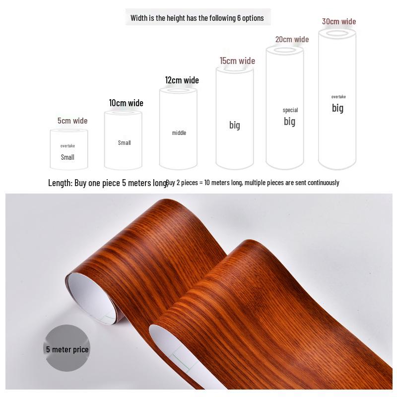 Водонепроницаемая самоклеящаяся наклейка с текстурой дерева для плинтуса и кромочная лента для отделки кромок мебели и декора плинтуса