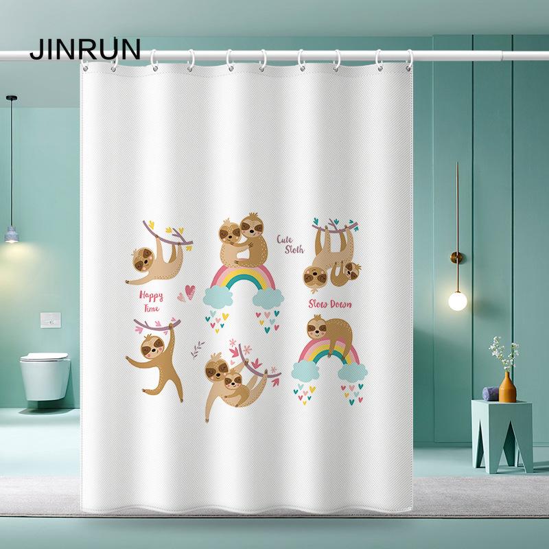 Bathroom Thickened Waterproof Curtain Mildew Proof Shower Curtain Shower Partition Curtain Shower Curtain Bathroom Curtain Free Perforation