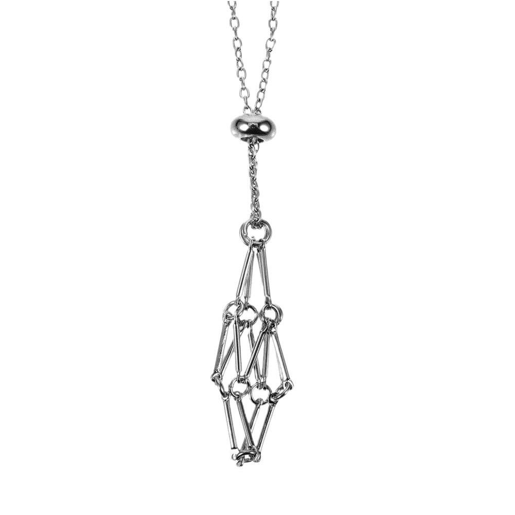 Чистое металлическое ожерелье, держатель для кристаллов, ожерелье в виде клетки, мужской держатель в стиле панк для камней Pa K1T2