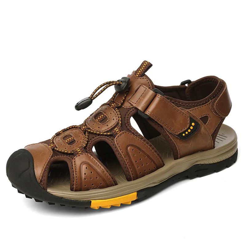 Fashion Summer Men's Sandals Genuine Leather Beach Roman Sandals Comfortable Men Outdoor Sneakers Male Shoes Botas Para Hombre Zapatos