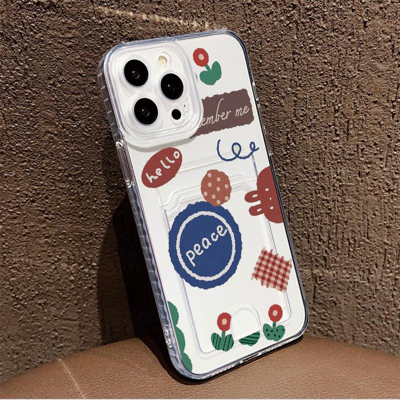 Силиконовый чехол-карман для карт для Samsung A15 A25 A35 Xiaomi Redmi Note 12 13 14 Oppo A38 A58 A78 iPhone 16 17 Крышка Прозрачный бампер для телефона