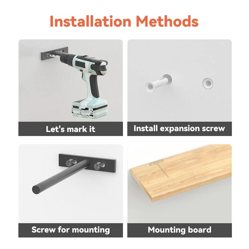 Wall Mount Shelf Storage Shelf Invisible Floating Shelf Metal Brackets Heavy Duty Concealed Hidden Support Furniture Hardware