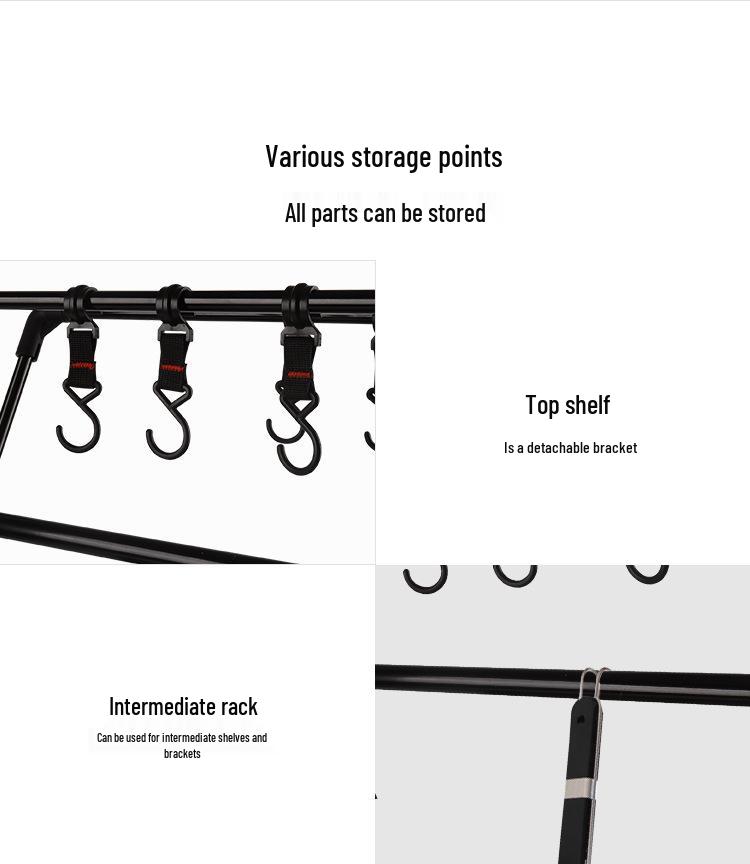 Портативная многоуровневая алюминиевая походная полка с большой вместимостью и устойчивостью