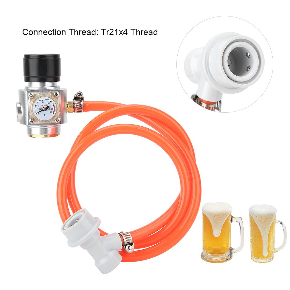 Tr21x4 Thread CO2 Charger Kit Gas Regulator with Hose Accessories for Soda Beer Keg Brewing