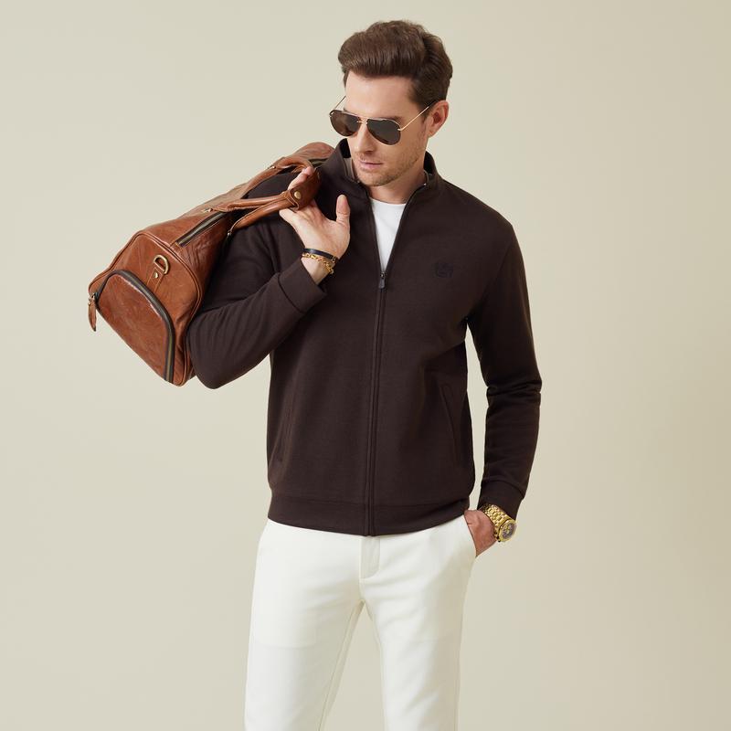 Old Money Style 2025 Autumn Men's Italian Style Stand-Up Collar Jacket