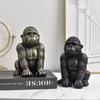 Black Gold Gorilla Desk Ornament Resin Crafts Animal Figurine  Living Room Bedroom