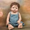49cm Whole Body Silicone Reborn Baby Girl Doll So Real Looking Frown Newborn Doll Handmade Rooted Hair Baby Boy Dolls for Kids Birthday Christmas Gift