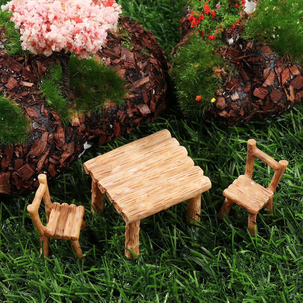 Dollhouse Accessories Garden Furniture Ornament Mini Miniature Micro Landscape Table and Chairs