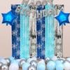 1-10PCS Snowflake Tinsel Curtain Christmas EveParty DecorationMetallic Foil Fringe Backdrop for BirthdayWeddingPhotography Props