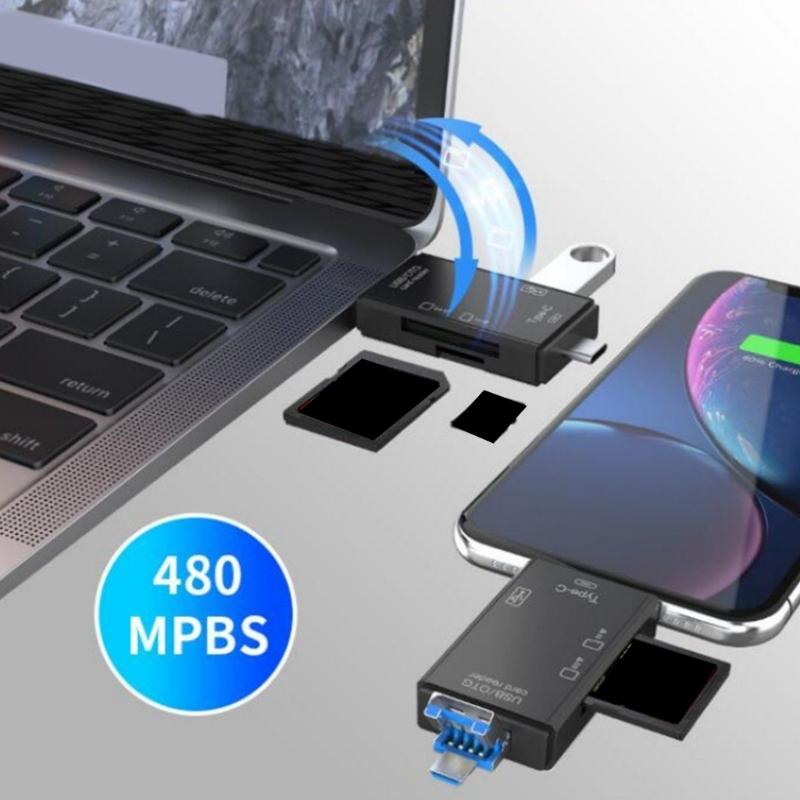 Многопортовый кардридер Type C SDTF SDXC MicroSD для легкой передачи файлов между устройствами